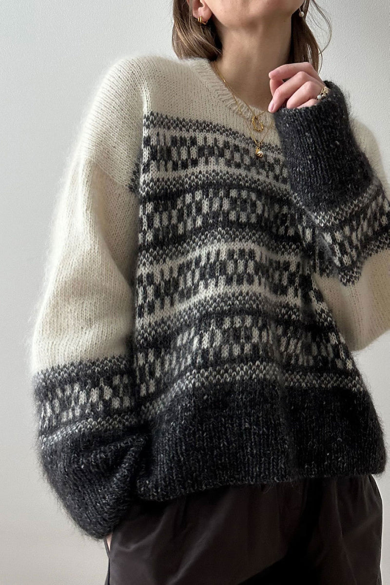 Johanne Loop Sweater hvid/sort