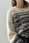 Johanne Loop Sweater hvid/sort