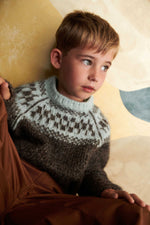 Little_Joha_Sweater farve grå/lyseblå