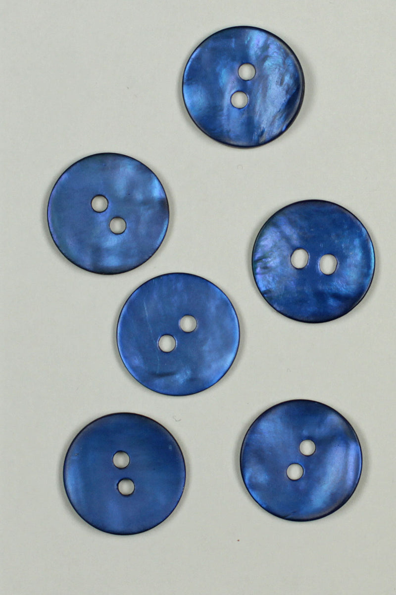 Perlemor koboltblå 15mm
